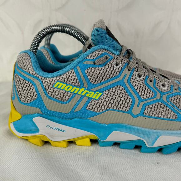 Montrail Women's Trans Alps F.K.T. Grey Blue Hiking Shoes GL2226-019 Size 8.5 - Picture 2 of 11